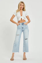 Load image into Gallery viewer, RISEN JEANS -HIGH RISE FRAYED ANKLE WIDE JEANS
