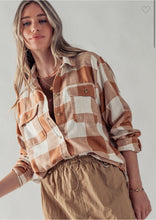 Load image into Gallery viewer, Camel Plaid Flannel Shirt
