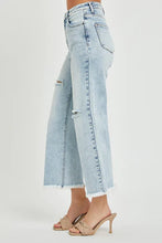 Load image into Gallery viewer, RISEN JEANS -HIGH RISE FRAYED ANKLE WIDE JEANS
