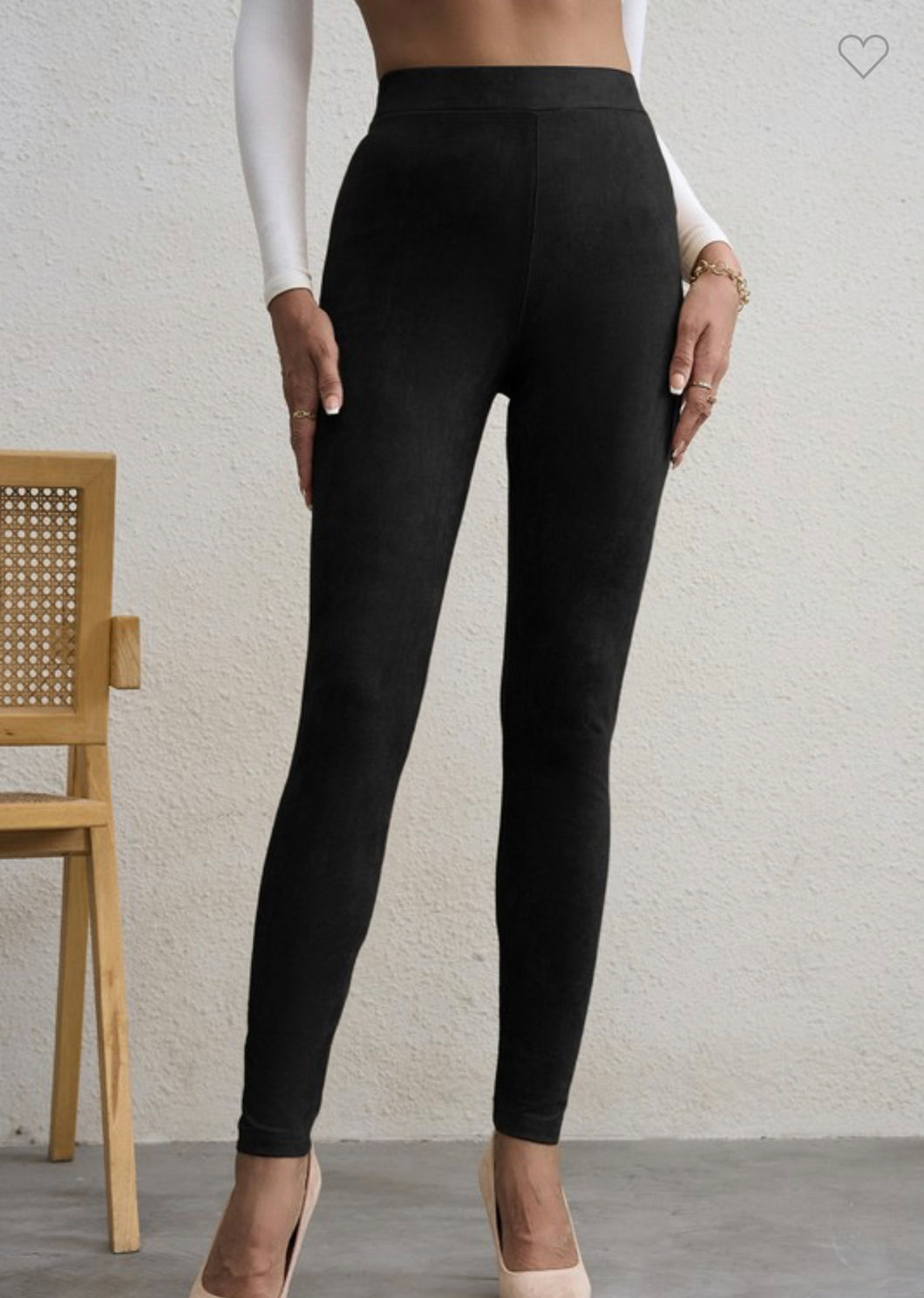 Black Suede Leggings