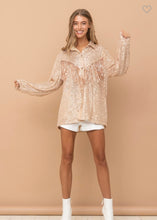 Load image into Gallery viewer, Sequin Fringe Button up Blouse
