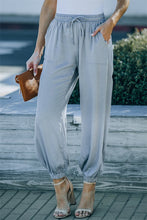 Load image into Gallery viewer, Grey Drawstring Elastic Waist Pull on Pants
