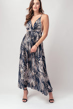 Load image into Gallery viewer, Navy Tropical Maxi Dress
