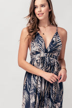 Load image into Gallery viewer, Navy Tropical Maxi Dress
