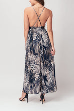 Load image into Gallery viewer, Navy Tropical Maxi Dress
