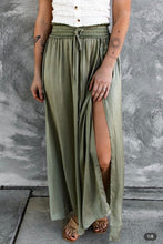 Load image into Gallery viewer, Adjustable Drawstring Smocked Waist Maxi Skirt
