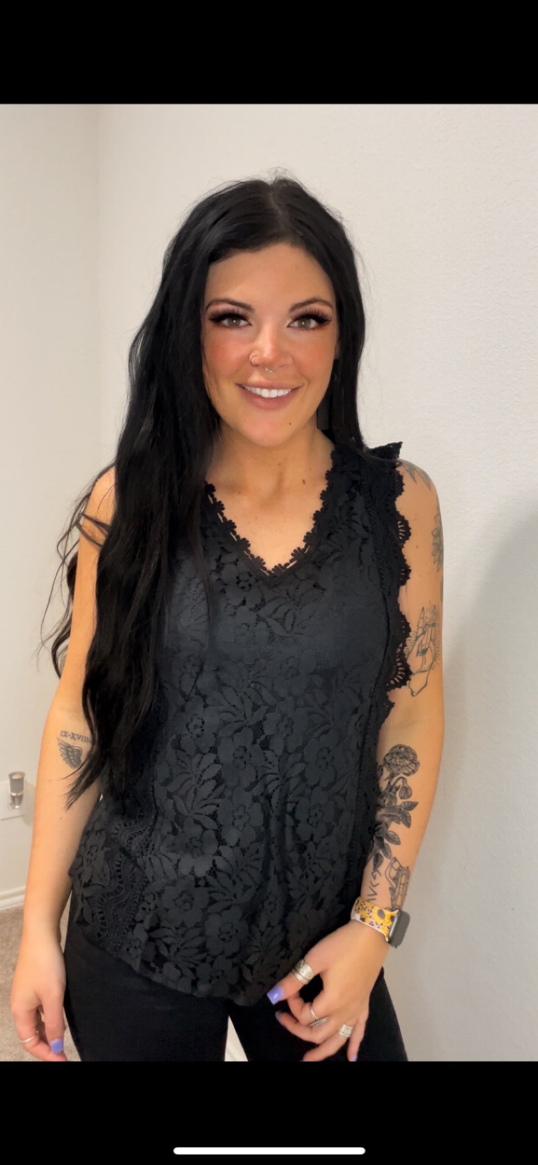 Black Lace Tank Top