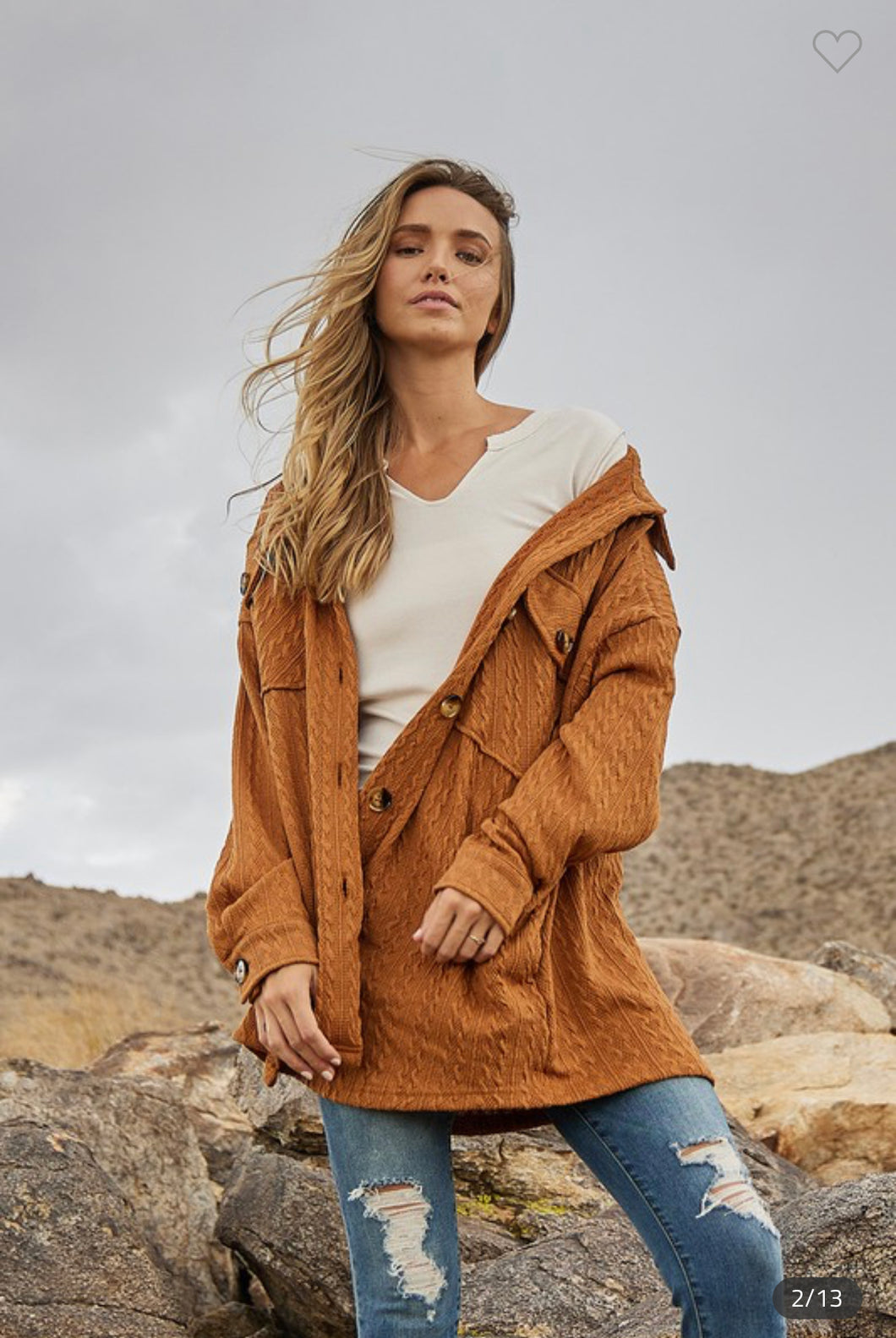 Brushed Knit Camel OVERSIZED Shacket