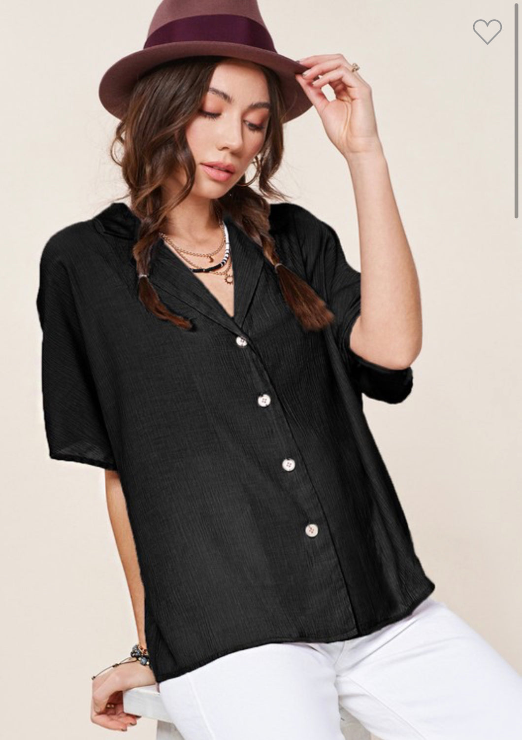 Black Short Sleeve Top