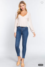 Load image into Gallery viewer, Cream Smocked Long Sleeve

